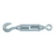 Turnbuckle with hook and eyelet DIN 1480, steel, zinc-plated, blue passivated (A2K) - 1