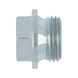 Hexagon head sealing plug, short screw-in pin DIN 7604, steel, zinc-plated, blue passivated (A2K) - PLG-THR-DIN7604-A-(A2K)-M18X1,5 - 1