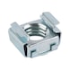Cage nut WN 0381 zinc-plated steel, blue passivated (A2K) without circlip - 1