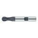 Solid carbide ball nose end mill DIN 6527L long, twin blade with reinforced shank - 1
