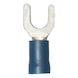 Crimp cable lug, fork shape Polyamide insulated - FORK-SHAPEN CABLE CON BLUE   M5 - 1