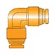 Push-In connector 90°, brass - 2