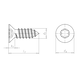 Senk-Blechschraube Form C mit Innensechsrund ISO 14586, Edelstahl A2, Form C (mit Spitze) - 2