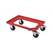 Trolley, wheeled - TROLLEY ROUGE 4ROUES 600X400MM 250KG - 1