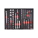 Socket wrench set 1/4 + 3/8 inch 8.4.1, 62 pieces