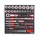 Socket wrench set 1/4+1/2 inch 6.4.1, 59 pieces - 1