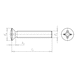 Linsehovedskrue med H-krydskærv DIN 966, stål 4.8, forzinket, blåpassiveret (FZB) - 2