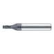 Solid carbide end mill, quad blade with reinforced shank - 1