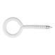 Ring bolt With wood screw thread, white-painted steel - 1