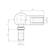 Winkelgelenk Form C DIN 71802, Form C, Stahl verzinkt - blau passiviert (A2K) - 2