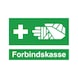 Henvisningsskilt, Førstehjælpskasse - HENVISNINGSSKILT FORBINDSKASSE - 1