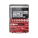 1/4 + 1/2 inch socket wrench QR 75 years 59 pcs - SKTWRNCH-SORT-1/4+1/2IN-59PCS-75YEARS - 1