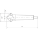 Svasatore conico HSCo, DIN 335D, 90°, con codolo cono Morse - 2