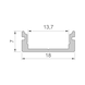 LED support profile UBP-7 For screwing on or clipping onto retaining clips - SUBSTRPRFL-F.LGHTSTR-(UBP-7)-2M-SILVCOL - 2