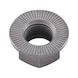 Ribbed nuts Zinc-nickel, transparent passivated with sealing for frame screws - NUT-HEX-FLG-10-WS19-(P3E)-M14X1,5 - 3