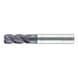 Solid carbide end mill with corner radius Speedcut-Universal, DIN 6527L, long, optional, four-lipped drill, uneven angle of twist gradient - 1