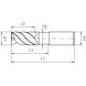SC Speedcut universal end mill, short, optional, triple blade, variable helix DIN 6527K - 2