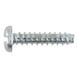 Cylinder tapping screw, shape F with slot DIN 7971, steel, zinc-plated, blue passivated (A2K), shape F - SCR-CYL-DIN7971-F-(A2K)-5,5X13 - 1