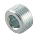 Hexagon socket screw-in nut, tapered thread, imperial DIN 906, steel, zinc-plated blue passivated (A2K) - 3