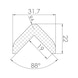 Profilato per protezione e segnalazione quadrato/quadrato Per angoli di 90° - 2