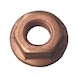 Exhaust nut with flange Steel 6, copper-plated - NUT-FLG-OPEL-6-WS13-(C4L)-H8-FL17-M8 - 1