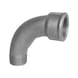 Long 90° elbow with female and male thread EN10242 G4, hot-dip galvanised malleable iron - 1