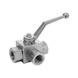 Ball valve Stainless steel, 3-way, high pressure - BALVLVE-HPRES-3WAY-1.4404-POM/NBR-G3/4 - 1