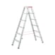 Flanged aluminium standing ladder with steps - 1