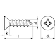 Countersunk tapping screw shape C with H recessed head DIN 7982, A4 stainless steel, plain - SCR-CS-DIN7982-C-H1-A4-2,2X19 - 2