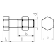 Vis tête hexagonale à filetage partiel DIN 601, acier 4.6, zingué (A2K), avec écrou - BOULON TH-DIN601-4.6-CLÉ19-(A2K)-M12X140 - 2
