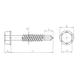 Drilling screw, hexagon head with flange, inch - SCR-SDM-HWF-WS5/16-(CL4)-10G_16X16 - 2