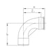 Kurzer Bogen 90° mit Innen- und Außengewinde EN10242 D4, Temperguss, blank - 2