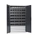 Wing door cabinet, depth 500&nbsp;mm With W-SLB system storage boxes size 3 and 4 - WNGDRCAB-STEEL-SLB-FB523S-BOX-RAL7016 - 1