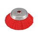 Bevel brush Knotted, with hole and plastic bristles, crimped, for brush cutters - 1