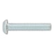Screw with flattened half round head and hexagon socket ISO 7380-1 steel 010.9, zinc-plated blue passivated (A2K) - SCR-ISO7380/1-010.9-HS4-(A2K)-M6X16 - 1