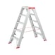 Riveted aluminium standing ladder with steps - STANDLDR-ALU-2X5STEP - 1
