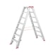 Riveted aluminium standing ladder with steps - STANDLDR-ALU-2X7STEP - 1