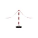 Plastic barrier post with base for barrier chains - POST-PL-H93CM-W.BSEPLT-RED/WHITE - 3