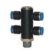 T-distributor 4-way with hex. socket R thread - DSTR-4WAY-T-2X2-PLA-HS-ET-R1/4-PIP-12 - 1