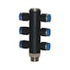 Six-way T-distributor - DSTR-6WAY-T-2X3-PLA-HS-ET-G1/4-PIP-8 - 1