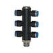 T-distributor 6-way with hex. socket R thread - DSTR-6WAY-T-2X3-PLA-HS-ET-R1/8-PIP-8 - 1