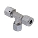 Adjustable L-shaped sealing cone fitting ISO 8434-1, zinc-nickel-plated steel, cutting ring connection with o-ring - 1