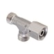 Adjustable L-shaped sealing cone fitting ISO 8434-1, stainless steel 1.4571, cutting ring connection with o-ring - 1