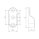 Support pour tringle de placard, ovale - SUPPORT DE TUBE SIMPLE 44X19 - 2