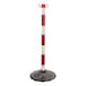 Plastic barrier post with base for barrier chains - POST-PL-H93CM-W.BSEPLT-RED/WHITE - 1