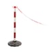 Plastic barrier post with base for barrier chains - POST-PL-H93CM-W.BSEPLT-RED/WHITE - 2