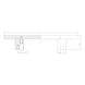 Designer furniture handle square T-bar handle - HNDL-ALU-BOW-FLAT-SILVER-128MM - 3