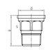 Threaded fitting - FITT-INRT-UNION-V1 1/4X2-371 - 2