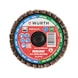 Lamellenschuurschijf mini-disc zirkonium Compatibel met 3M Roloc-systeem - LAMSCH-DISC-MINI-ZK-KST-VLAK-K40-D50 - 1