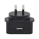 Mains plug for USB 2.0 charger 5V 1A - PWRPLG-USB-5VDC-5W-BLACK-AU - 1